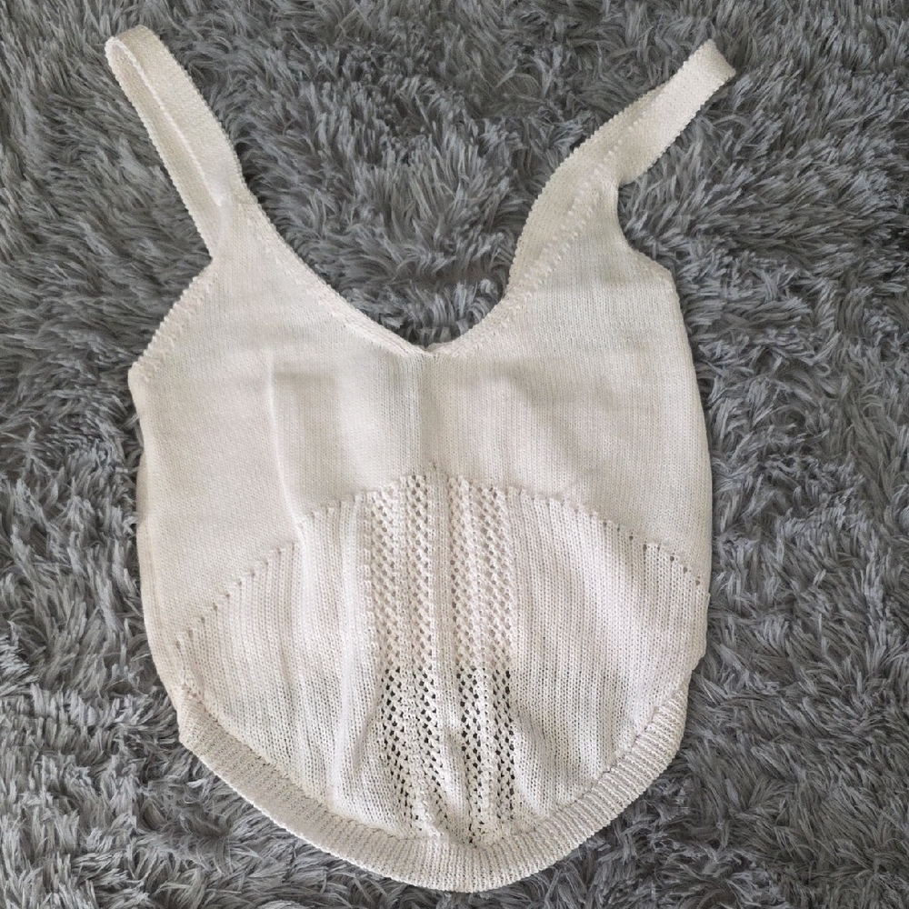 2 For $12. Forever 21 White Knit Crop Top